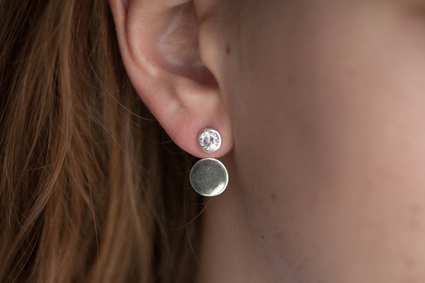 Ohrstecker Ear Jacket aus Silber mit Zirkonia