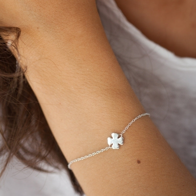 925er Silber Kleeblatt Glücksbringer Armband