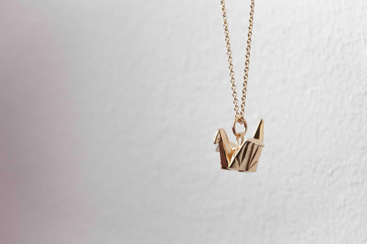 Kette mit Origami-Schwan - 16Karat vergoldet