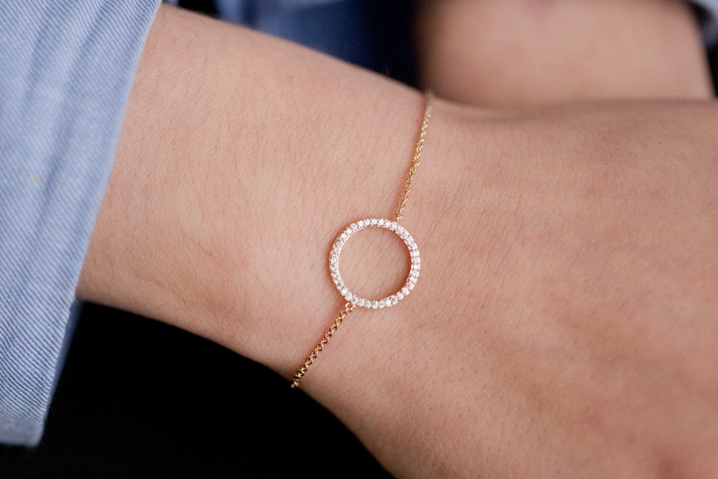Armband mit Ring und Zirkonia | 16Karat vergoldet