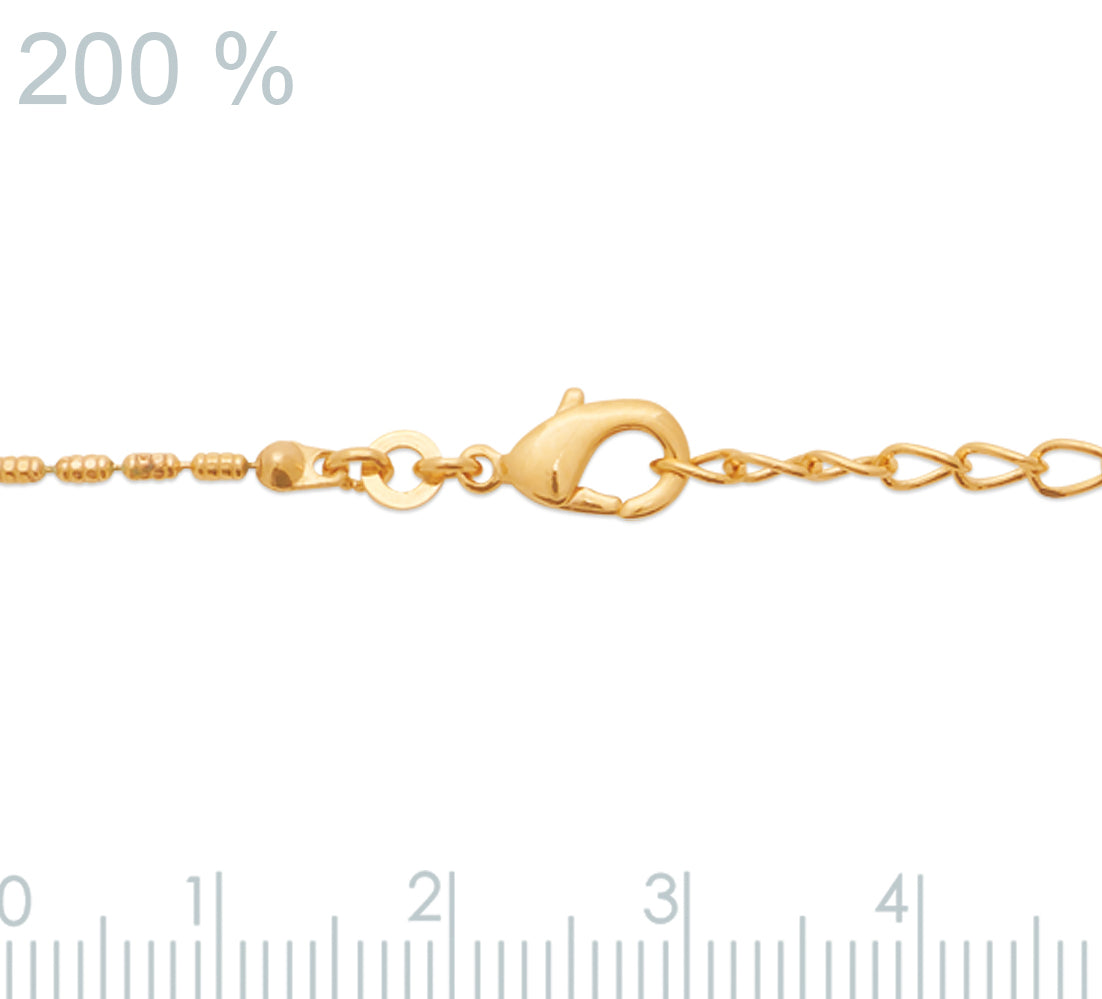 Kette mit roten Perlen - 16K vergoldet