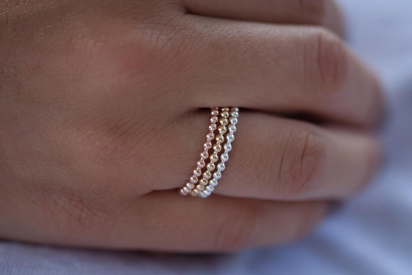 silber perlenring