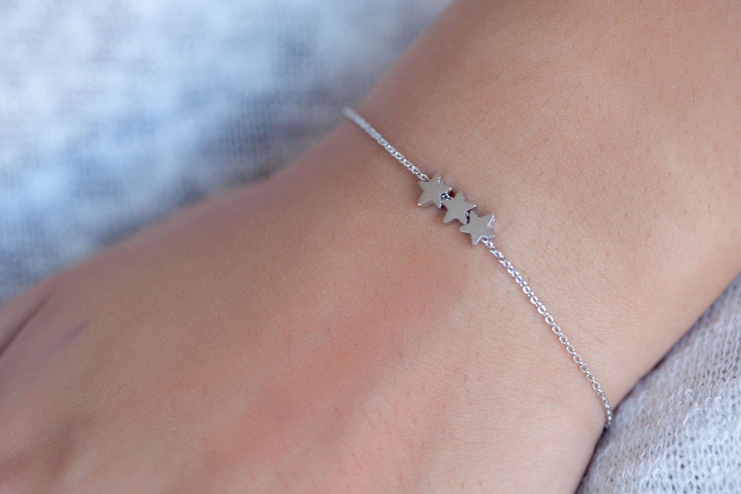 Armband mit 3 Sternen versilbert