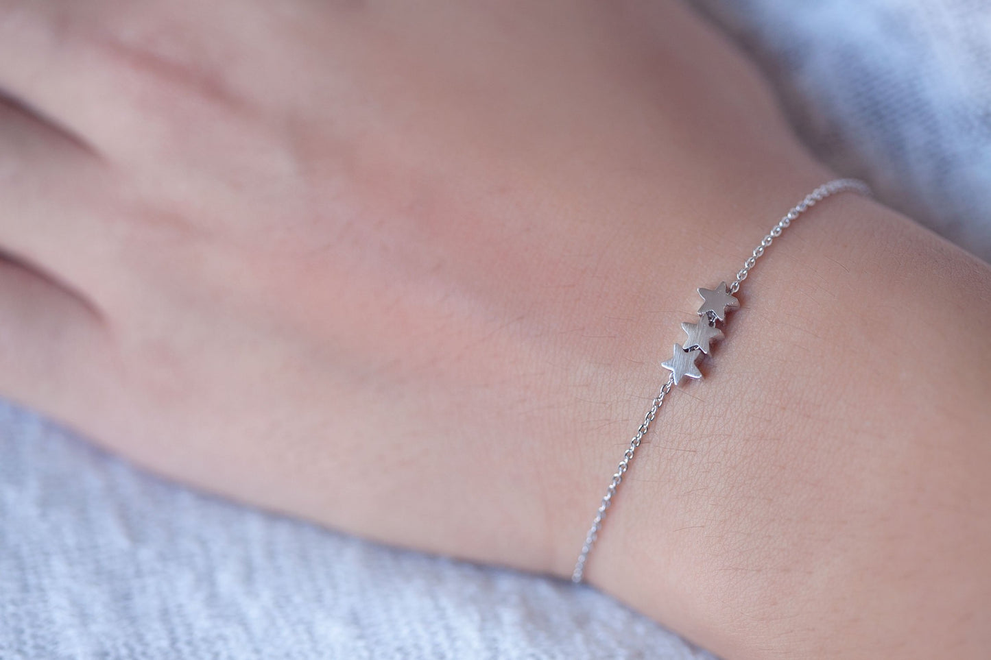 Armband mit 3 Sternen versilbert