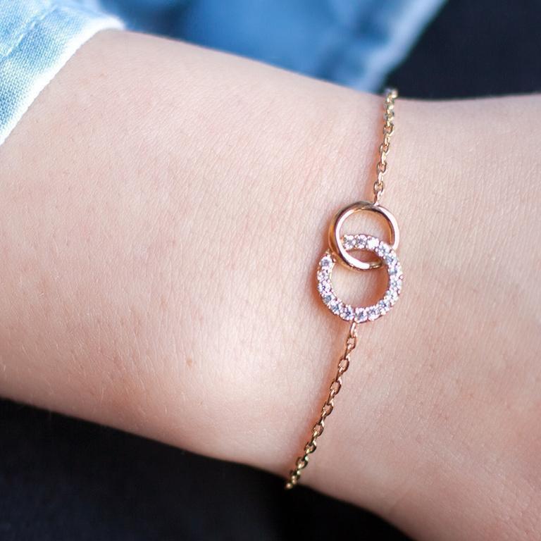 Armband Doppelte Kreis 16K vergoldet