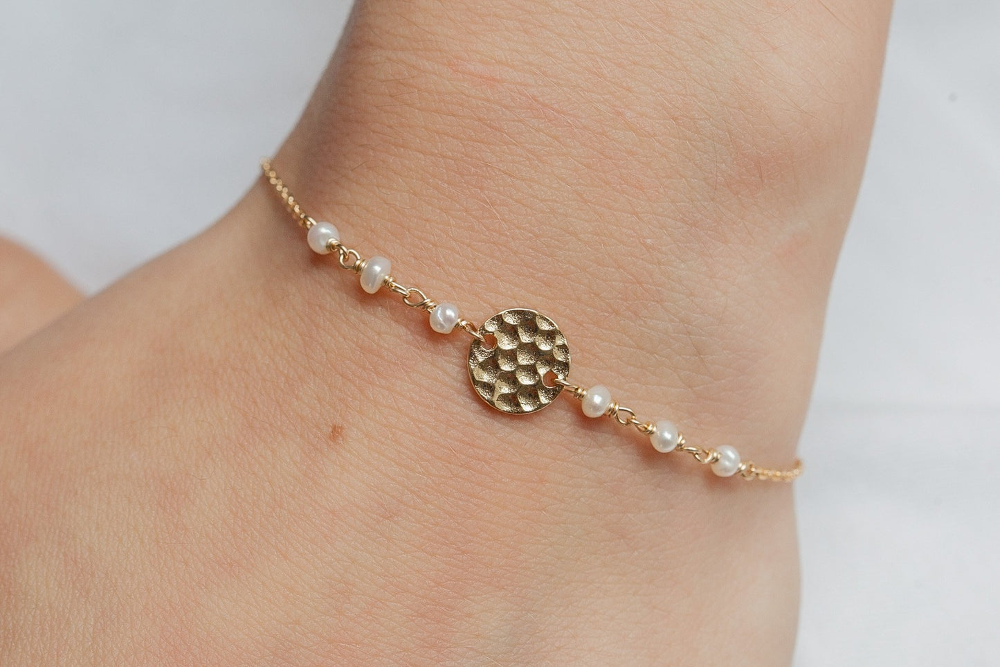 Armband Perlemutt & Plättchen vergoldet