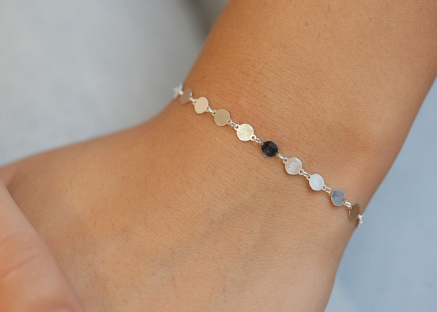 Armband Plättchen Münzen Boho aus Silber