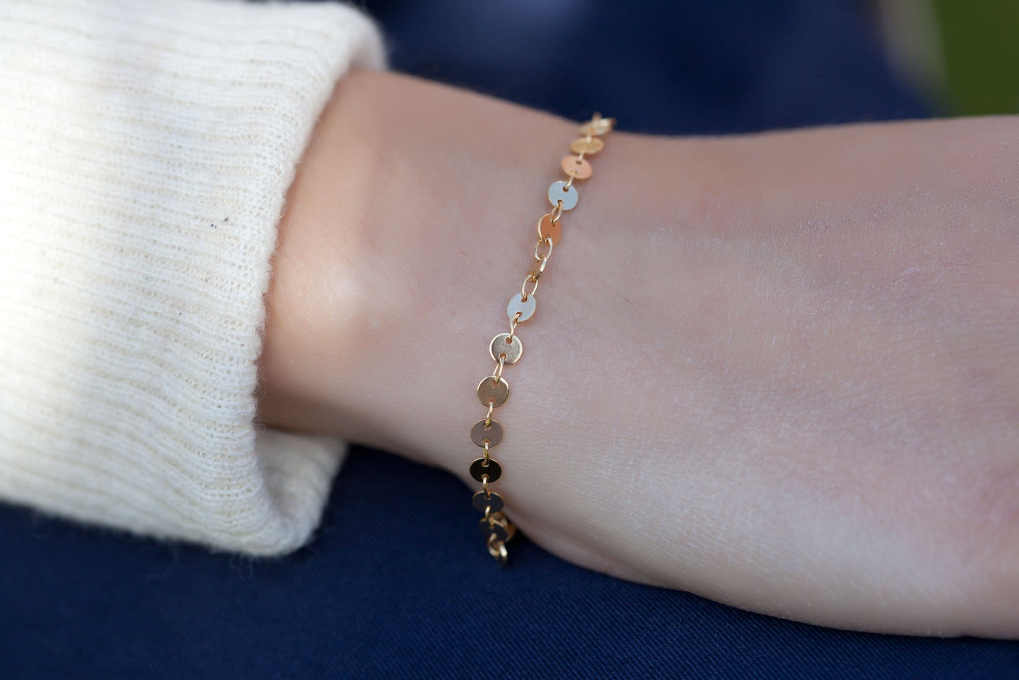 Armband Plättchen Münzen Boho 16Karat vergoldet