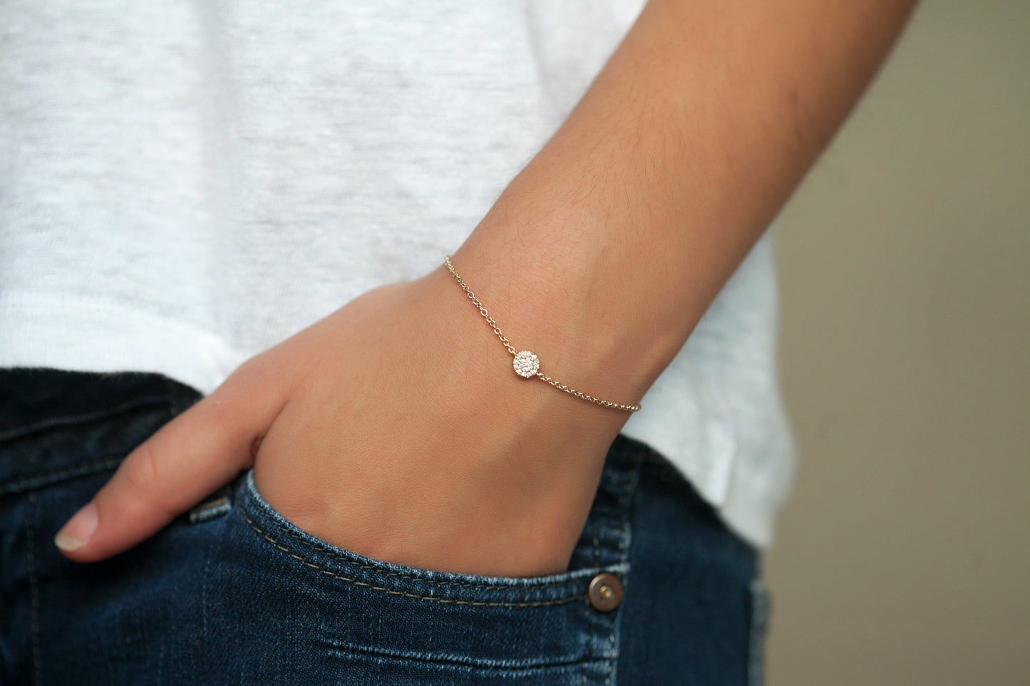 Armband Zirkoniaplättchen - 16K vergoldet