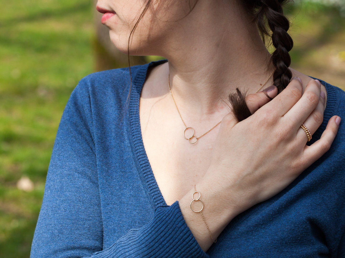 Armband mit Ringen vergoldet