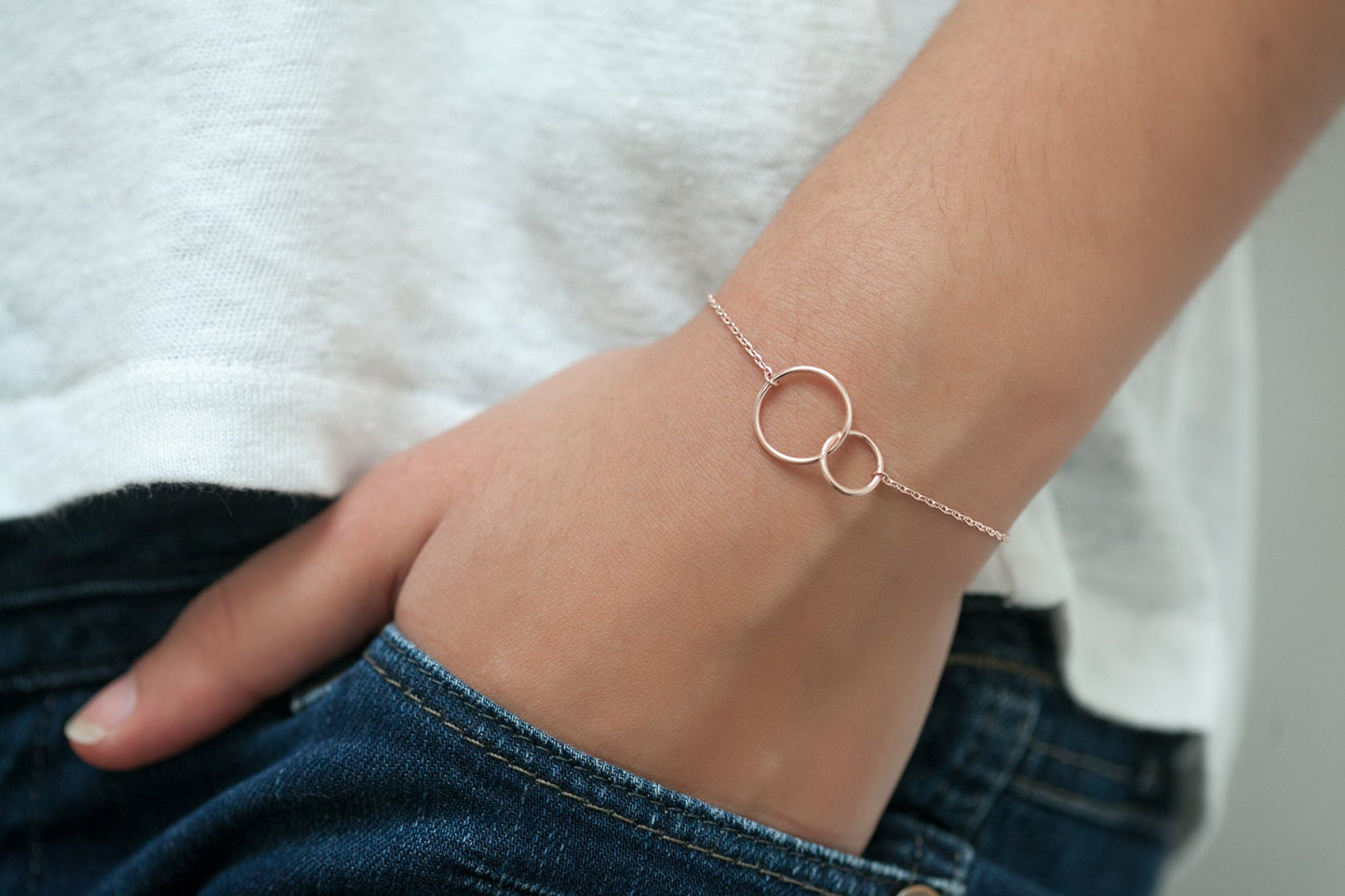 Armband mit Ringen | 16K rosevergoldet