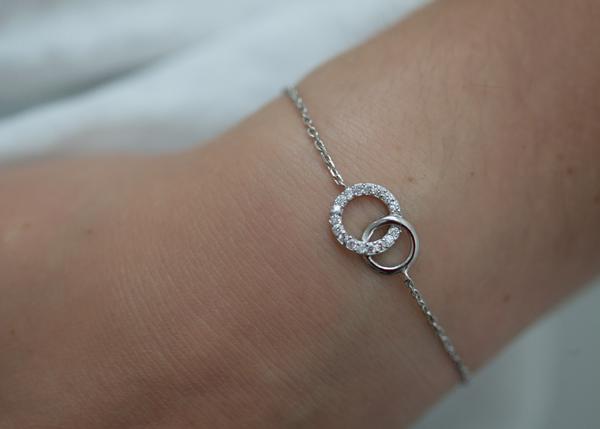 Silber Armband Doppelkreis Freundschaftsschmuck