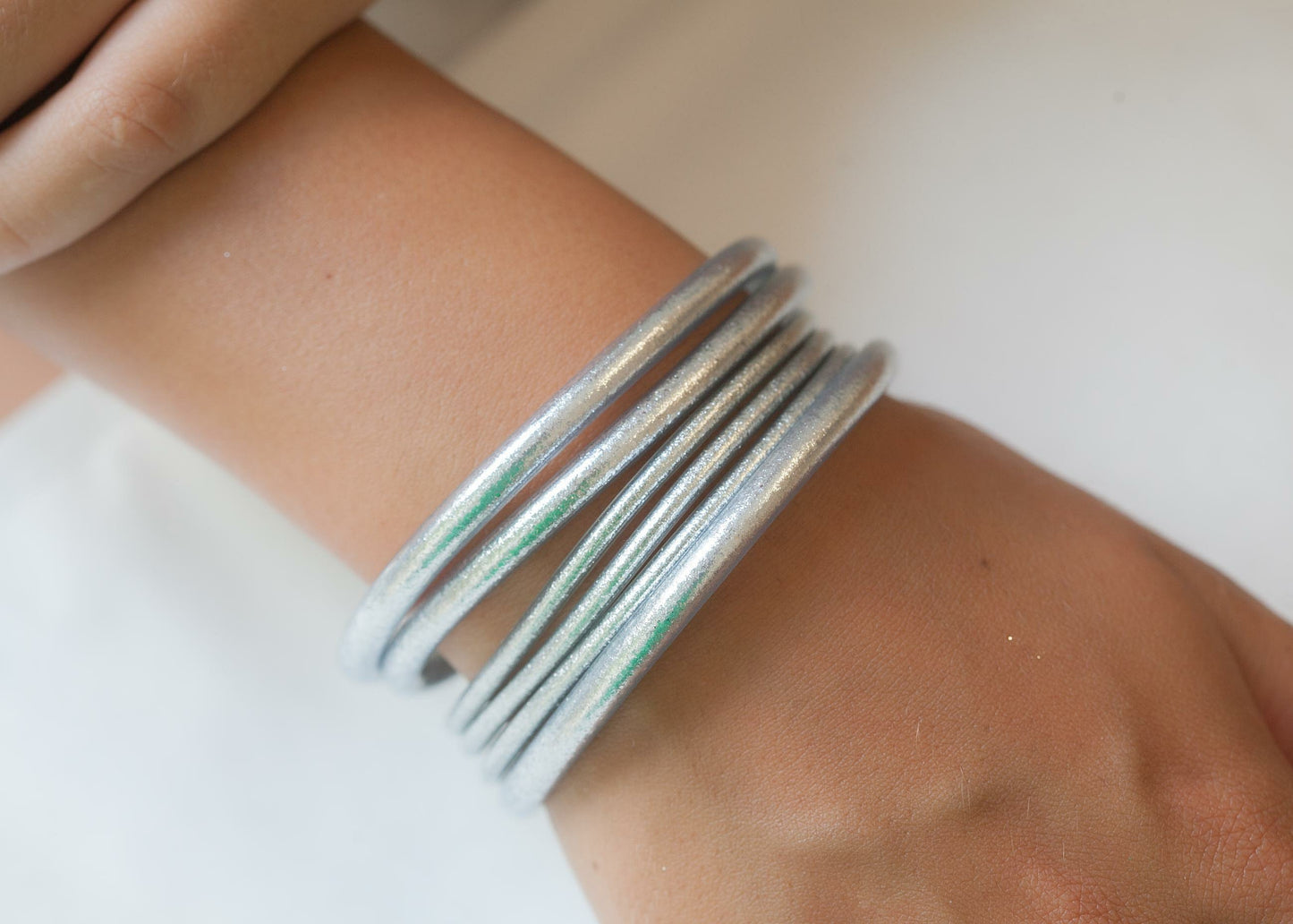Buddhistisches Armband silber
