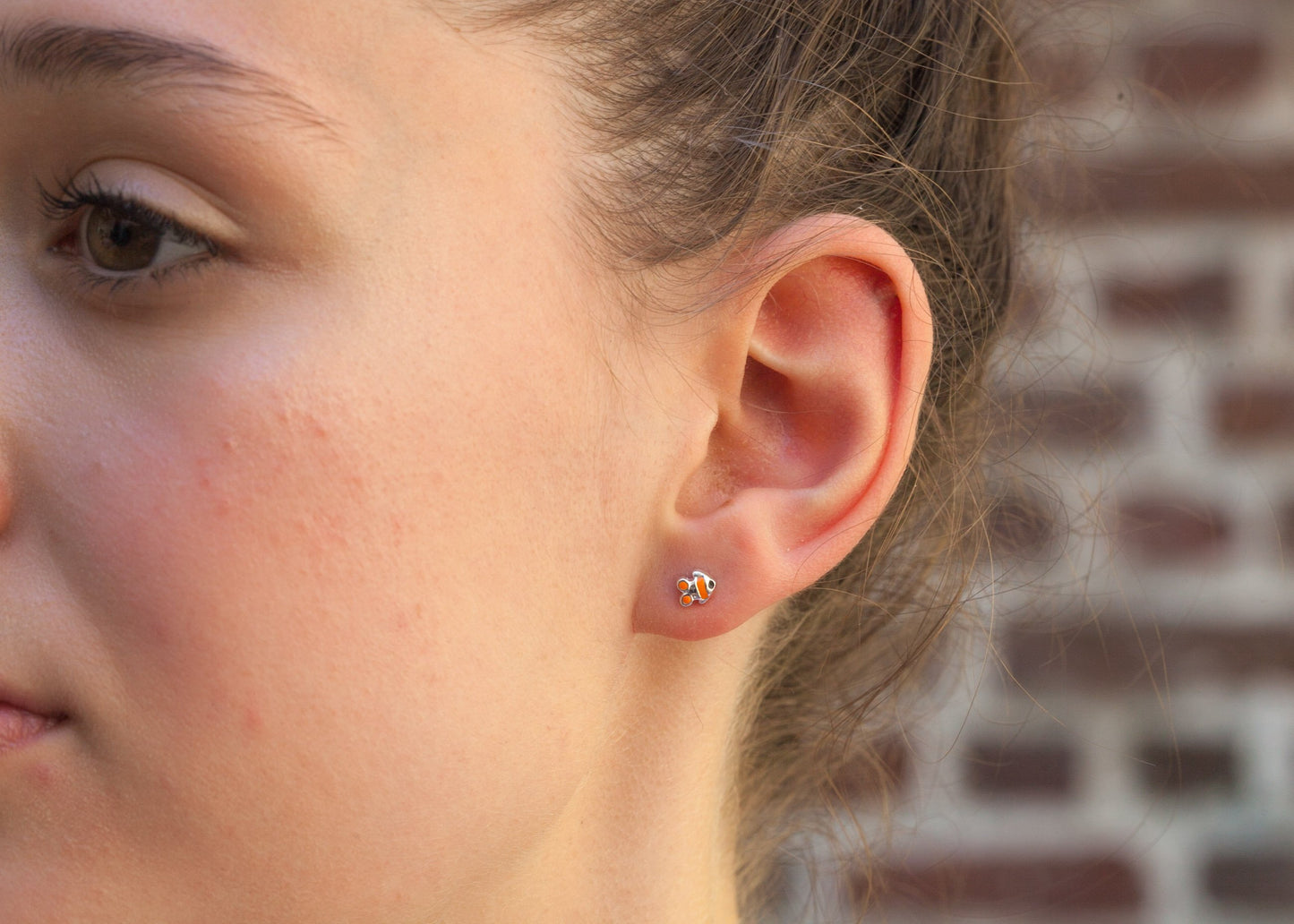 Clownfisch-Ohrringe silber