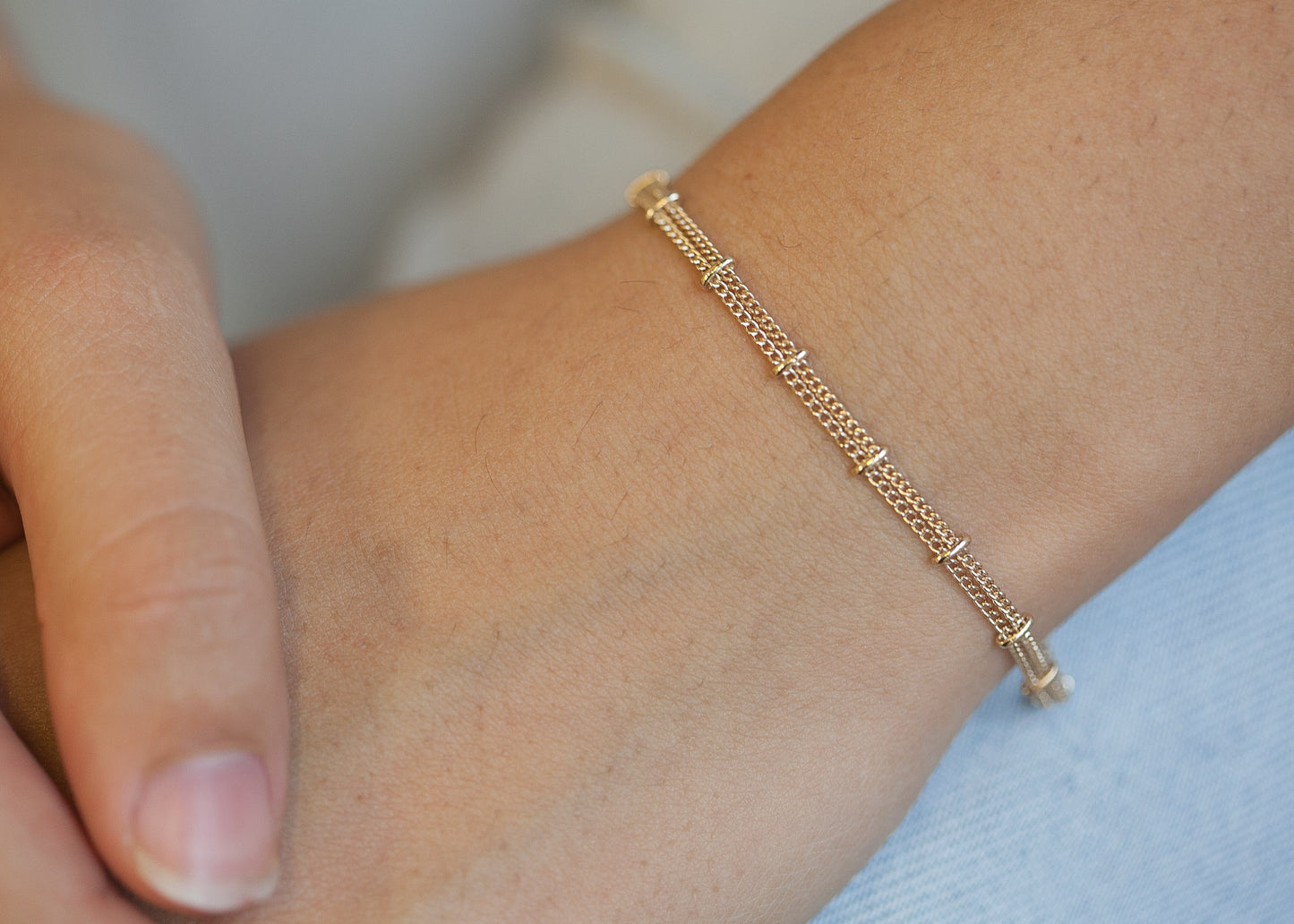doppelarmband vergoldet