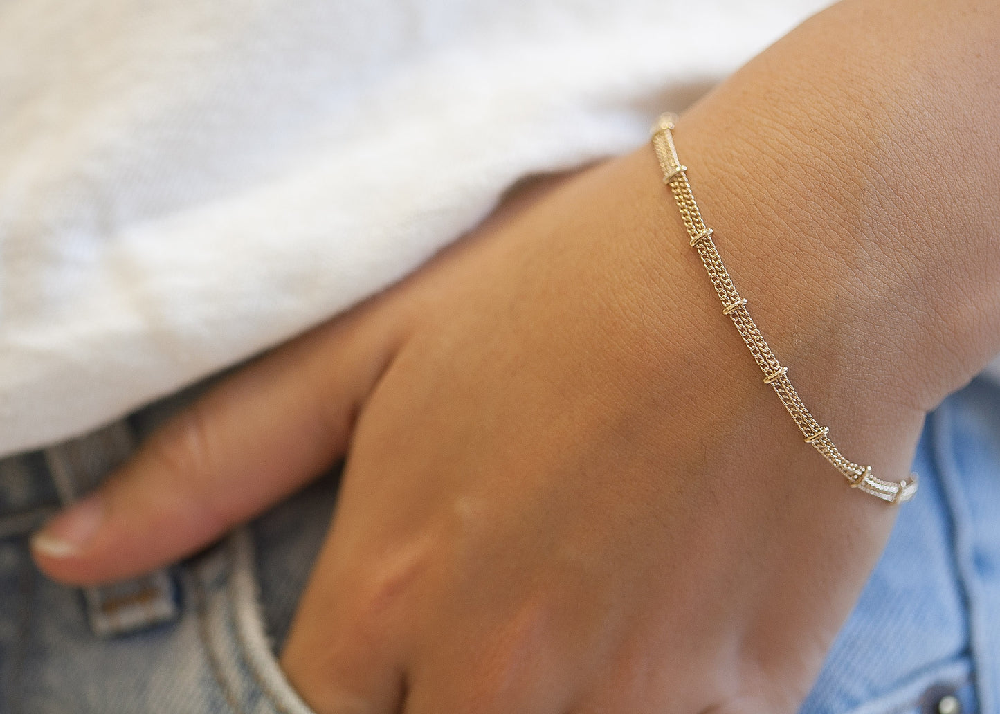 doppelarmband vergoldet