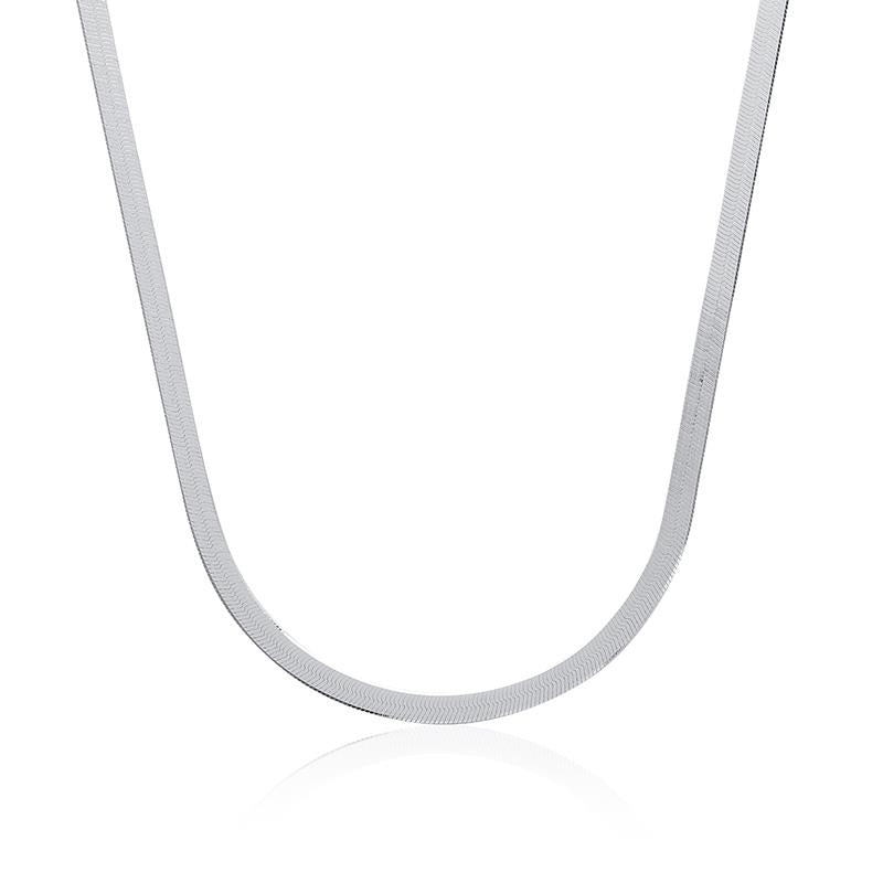 Flache Schlangenkette aus silber