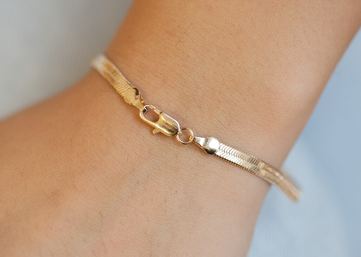 Flaches Schlangenarmband - 16K vergoldet