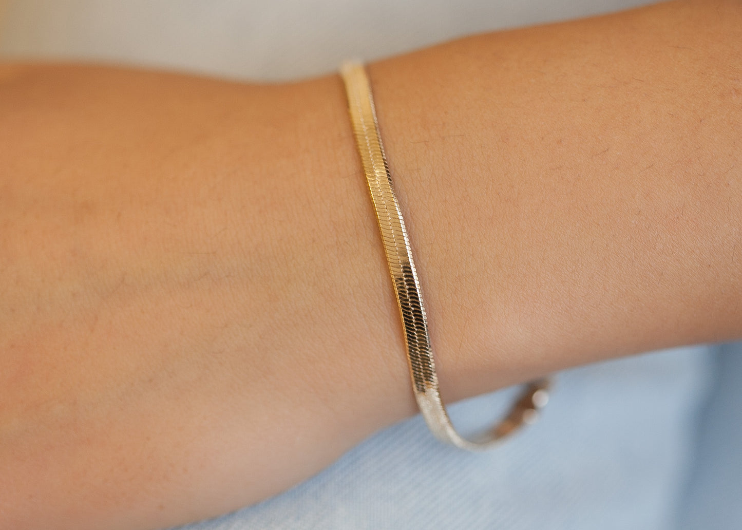 Flaches Schlangenarmband - 16K vergoldet
