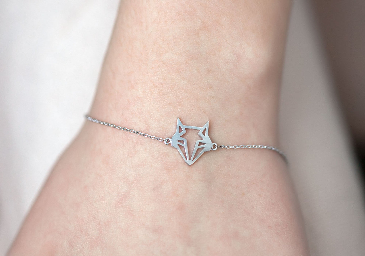 Fuchs Origami Armband versilbert