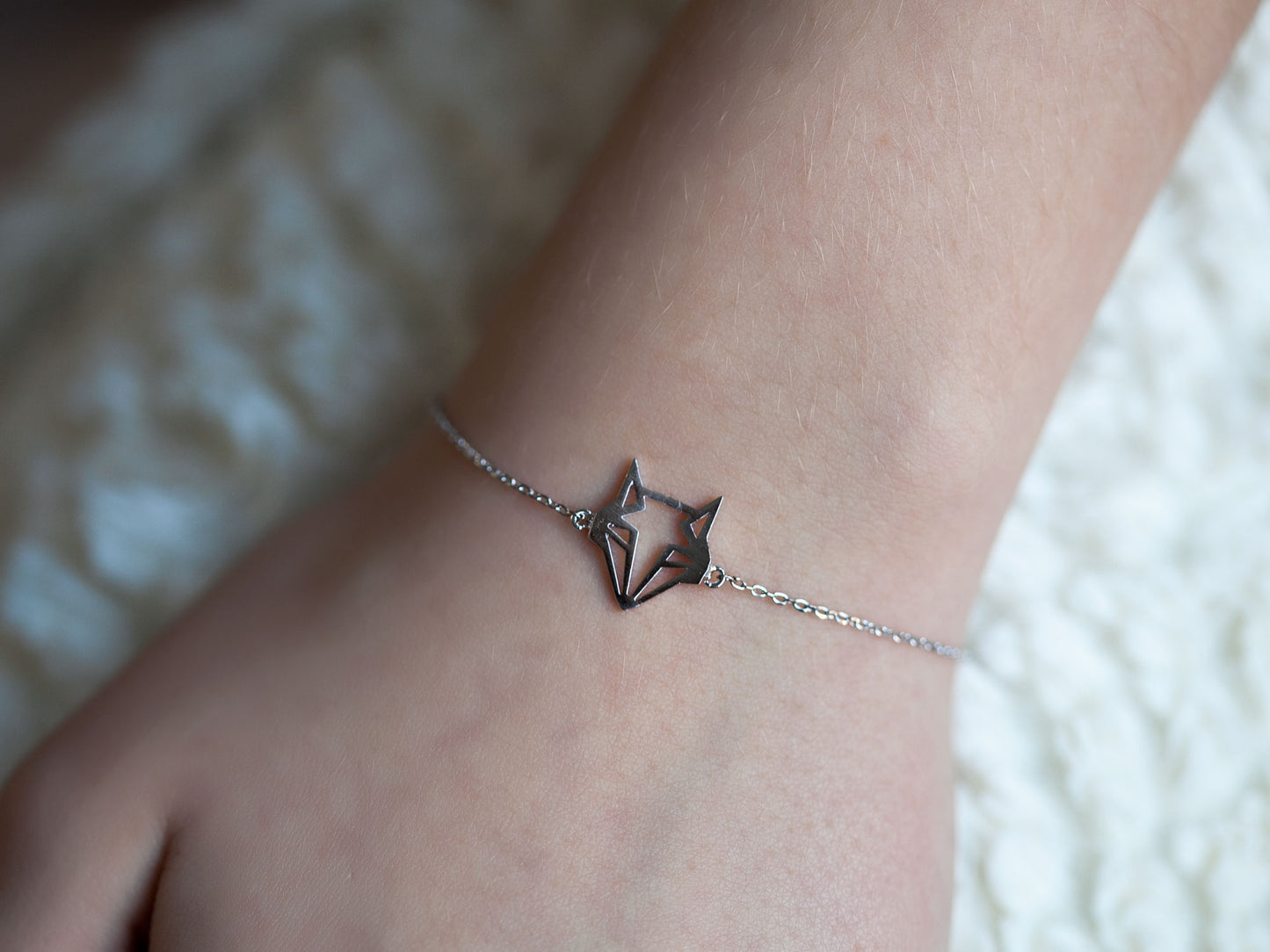 Fuchs Origami Armband versilbert