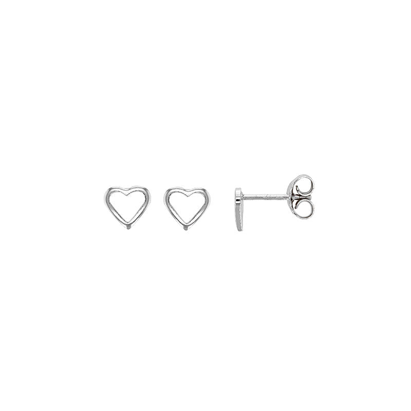 Herzen Ohrstecker aus Silber - Herzohrringe