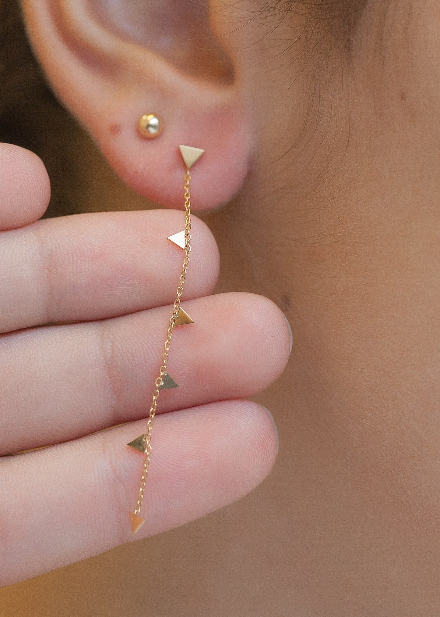 Lange Ketten Ohrringen mit Anhängern