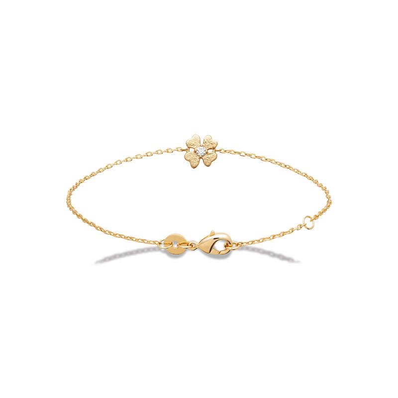 Kleeblatt Glücksbringer Armband 16Karat vergoldet