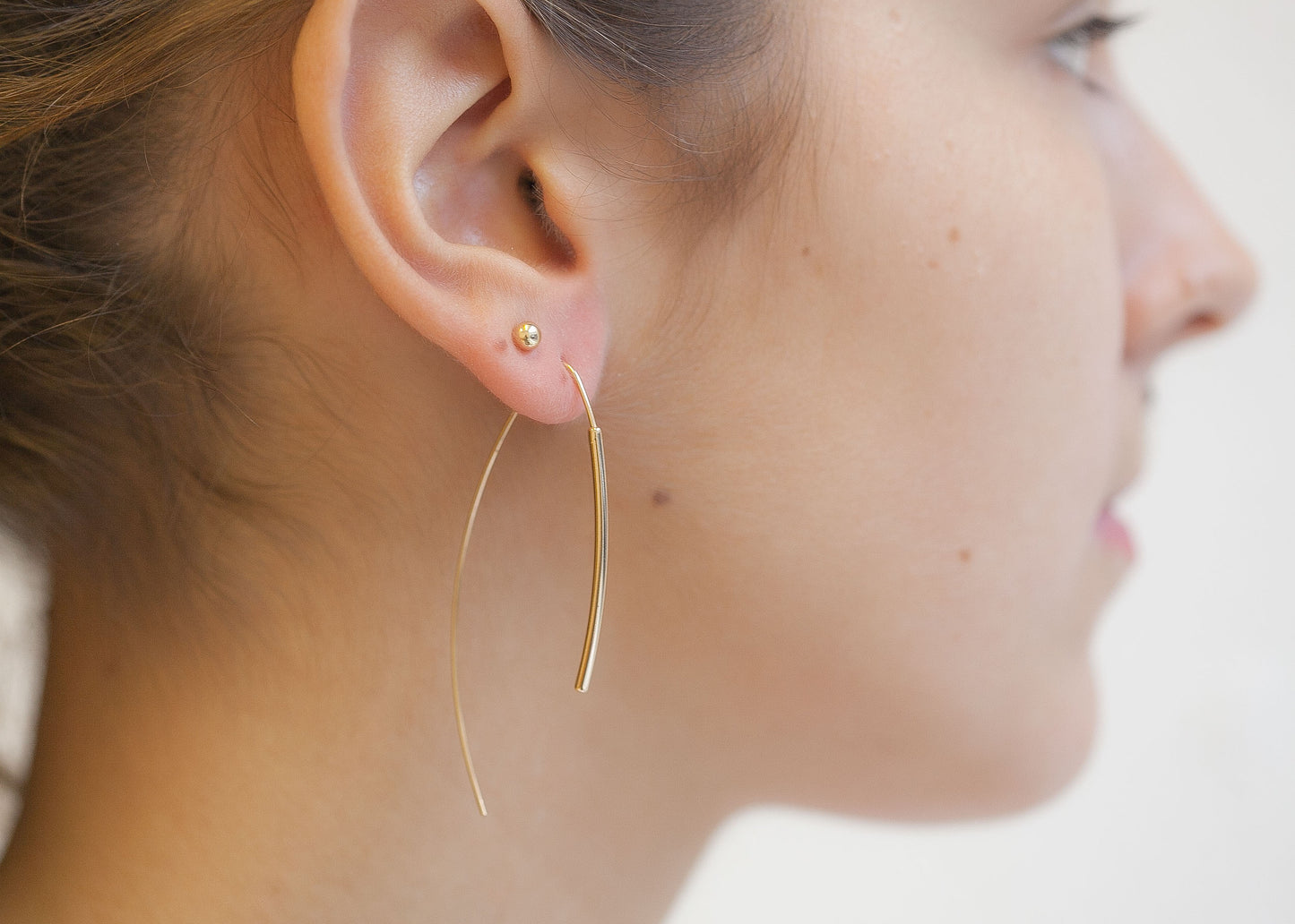 Minimalistische offene Creolen - 16Karat vergoldet