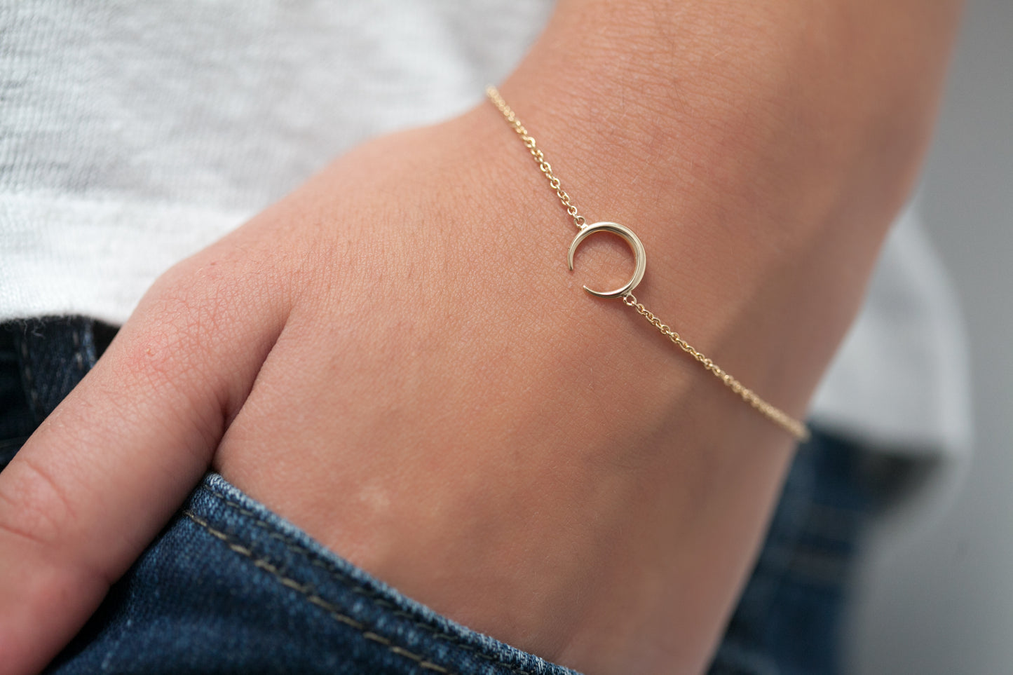 Mond Armkettchen - 16 Karat Vergoldet