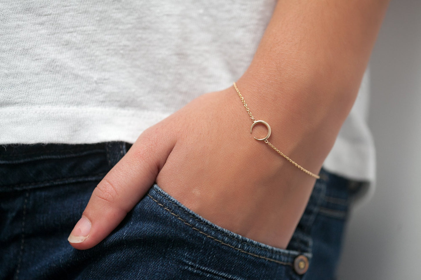 Mond Armkettchen - 16 Karat Vergoldet