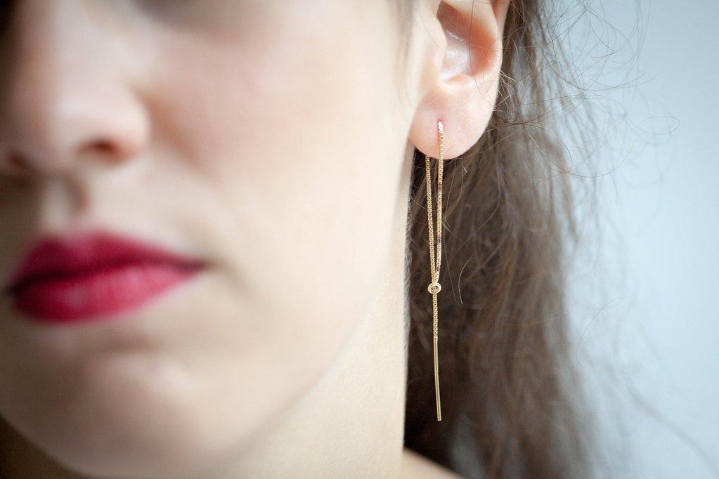 Stylische Ohrkettchen - 16 Karat vergoldet