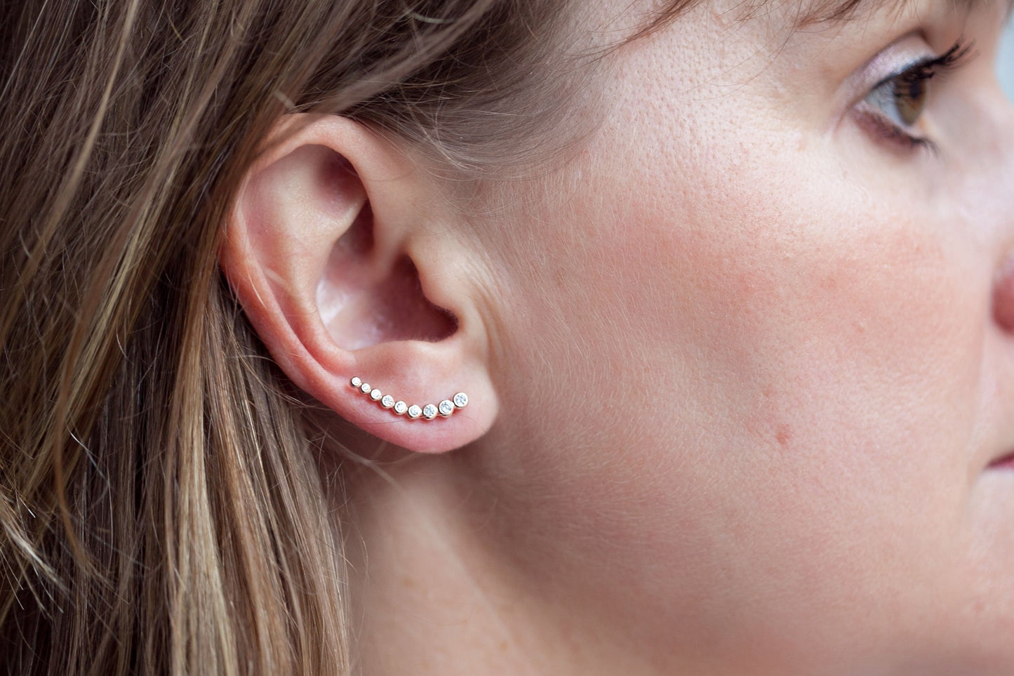 Ohrklemme mit Zirkonia Rosévergoldet - Ear Climber