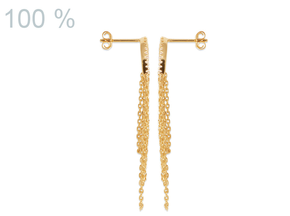 Ohrringe Kreis Ketten Elegant Filigran - 16K vergoldet