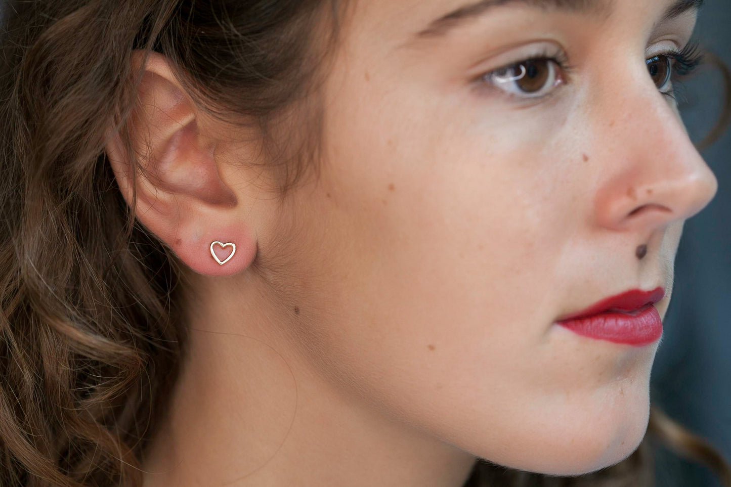 Ohrstecker mit Herz Vergoldet - Herzohrringe für Damen