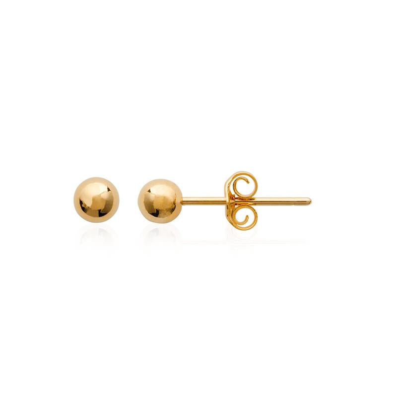 Puristische Ohrstecker Kugel 4mm Vergoldet - Ohrringe für Damen