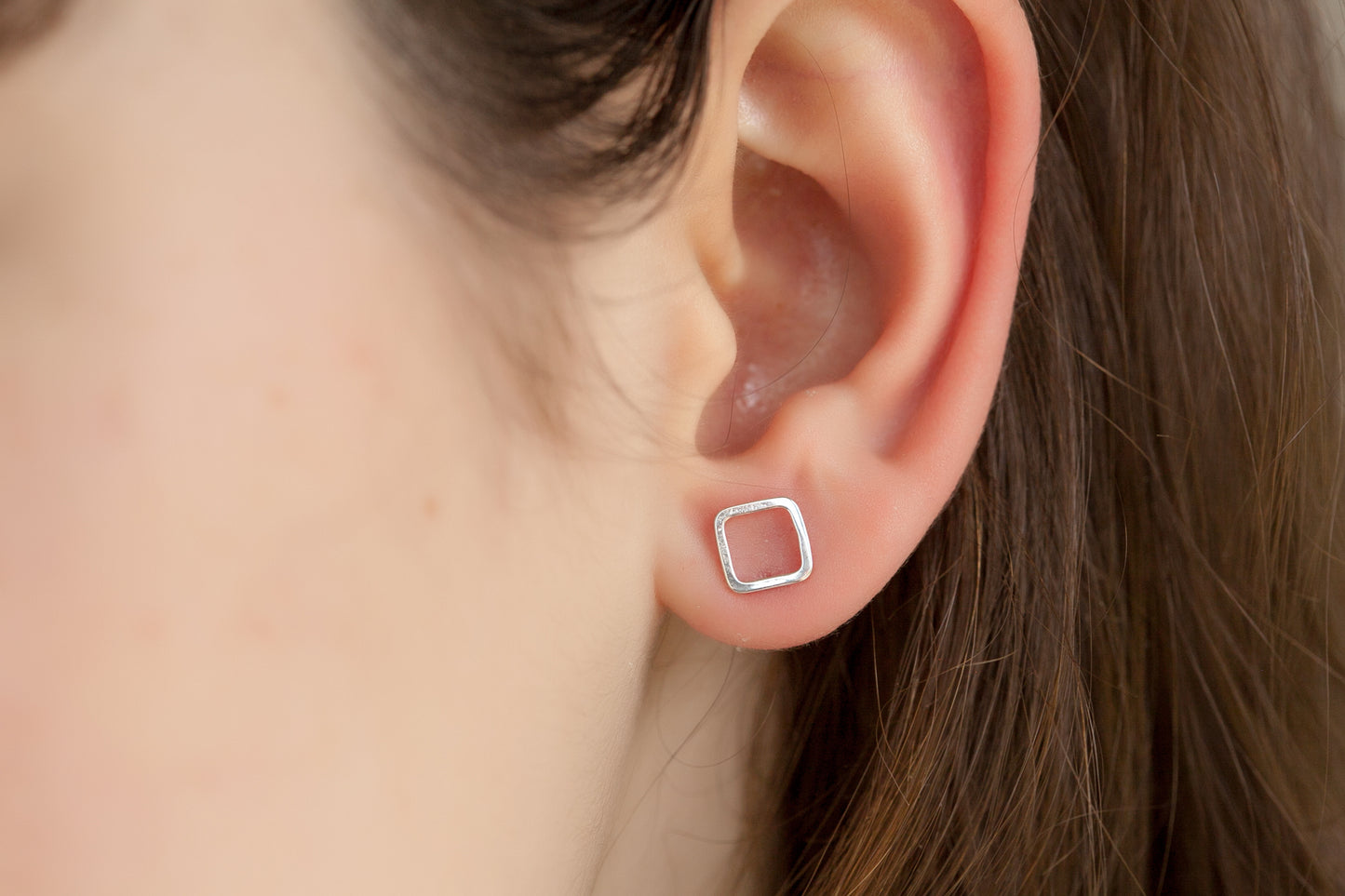 Ohrstecker Viereck aus Silber