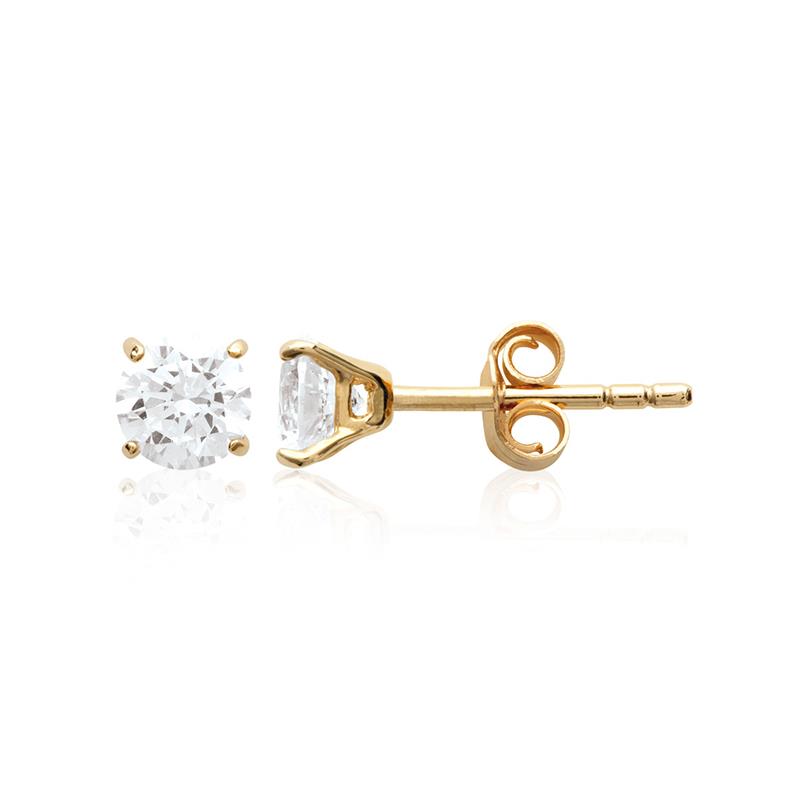 Ohrstecker mit Zirkonia - 18K Vergoldet