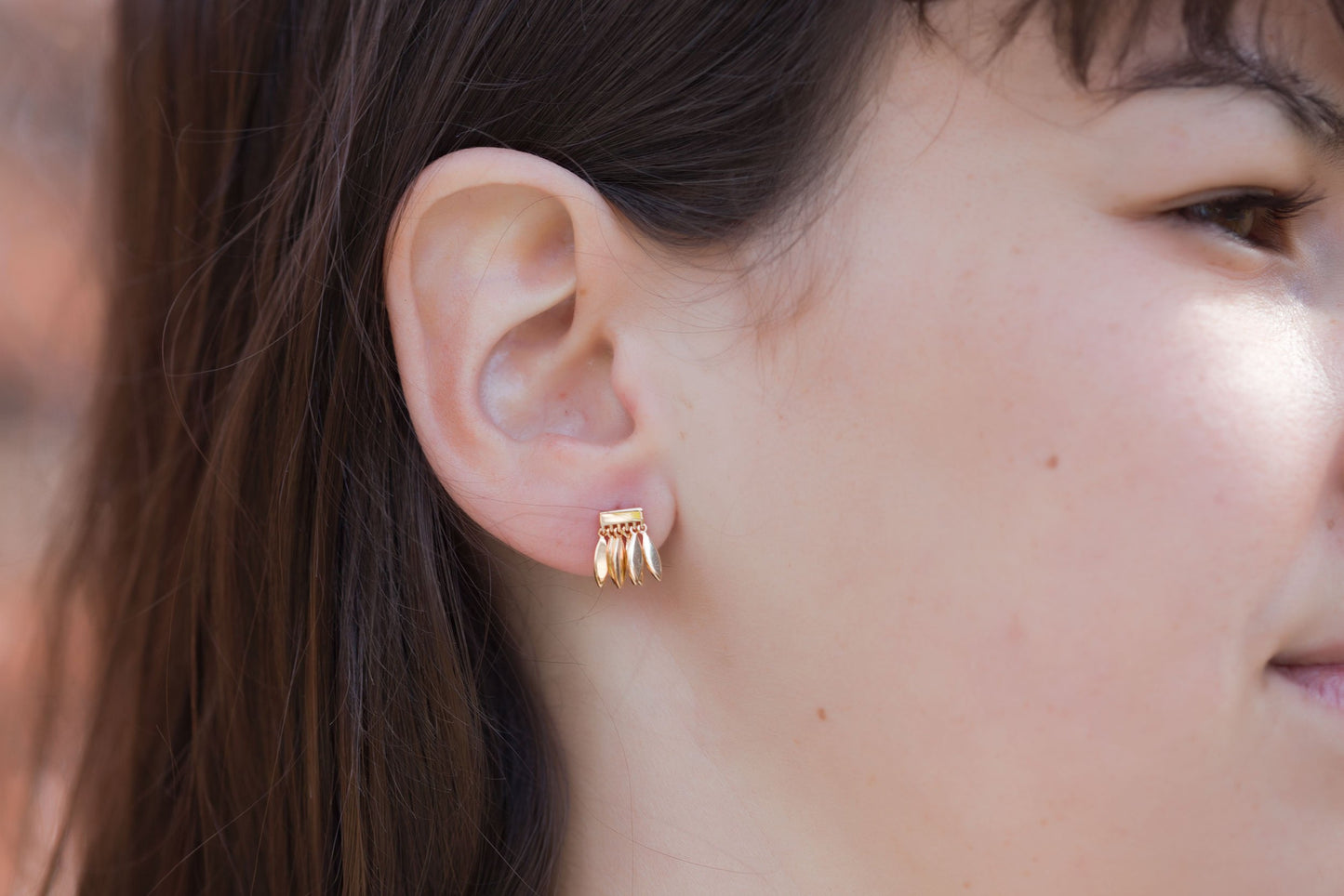 Ohrstecker mit beweglichen Anhängern - 16K vergoldet