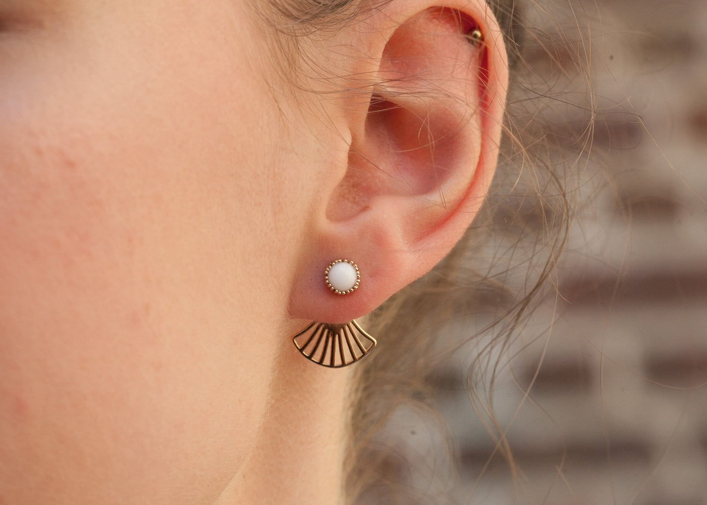 Perlenohrringe - Ear Jacket | 16Karat vergoldet