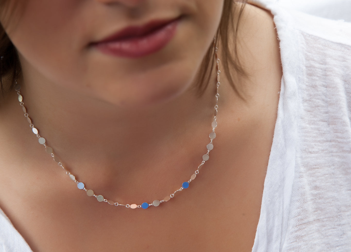 Plättchenkette aus Silber - kette mit Plättchen für Damen