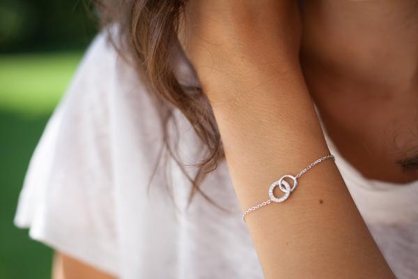 Silber Armband Doppelkreis Freundschaftsschmuck