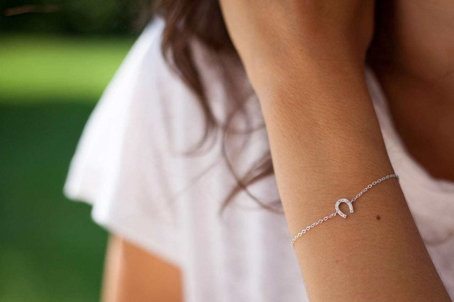 Silberarmband mit Hufeisen