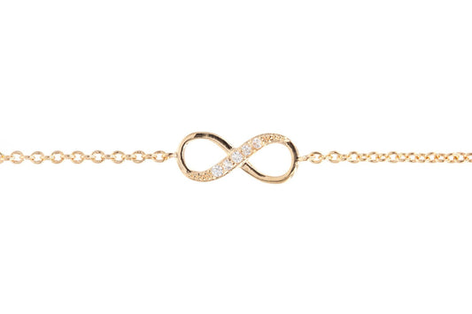 Unendlich-Armband mit Zirkonia | 16Karat vergoldet