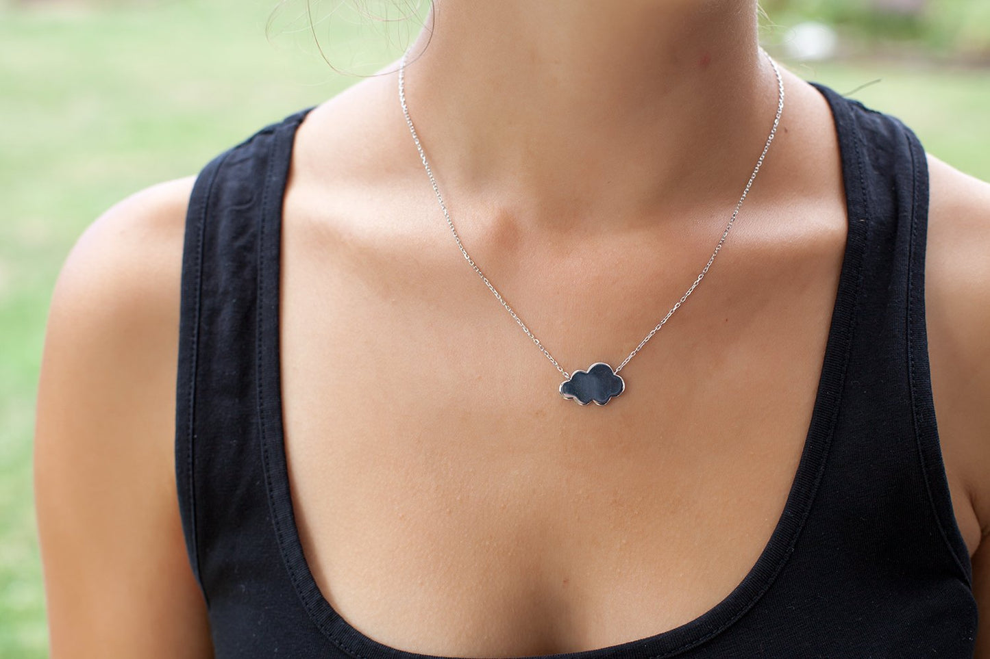 kette mit wolke aus silber
