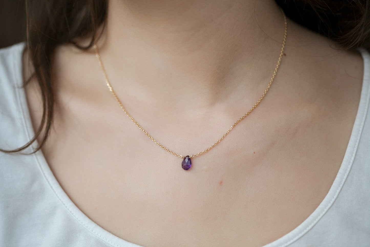 Kleine Heilstein Kette - 16K Vergoldet