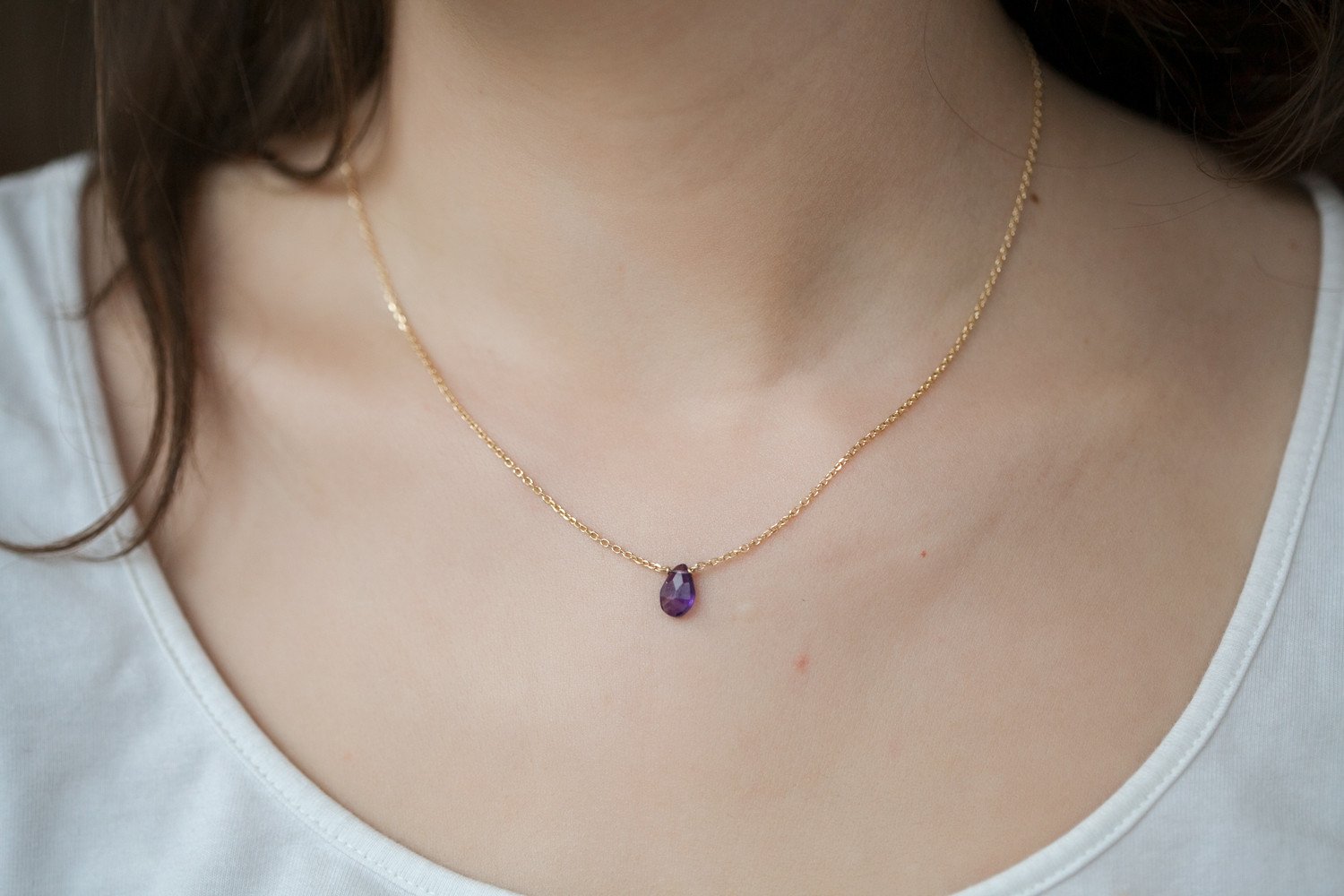 Kleine Heilstein Kette - 16K Vergoldet