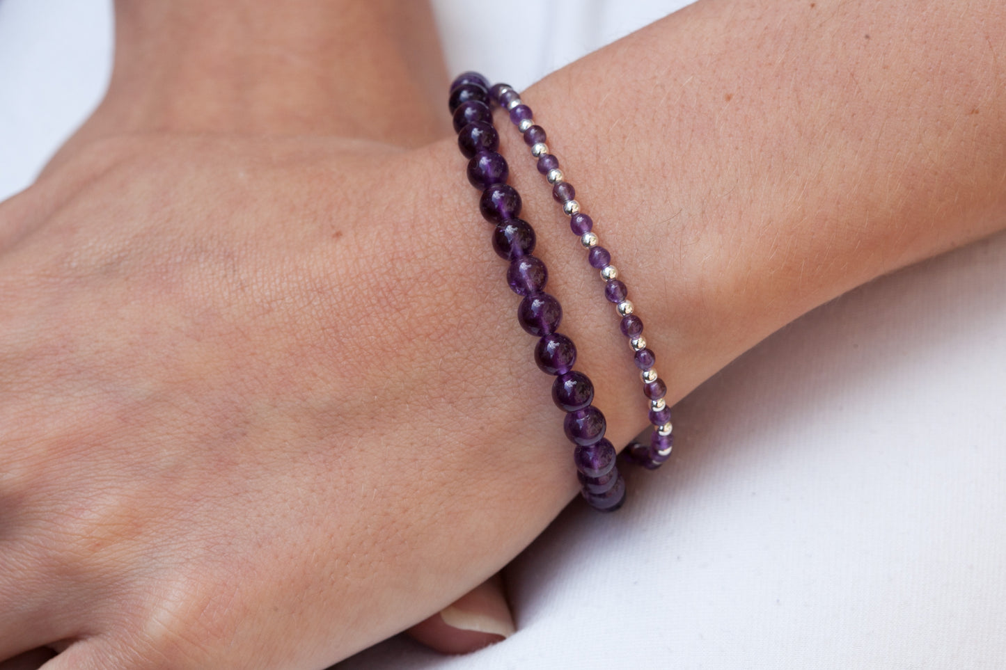 Amethyst Kugel Edelstein Armband