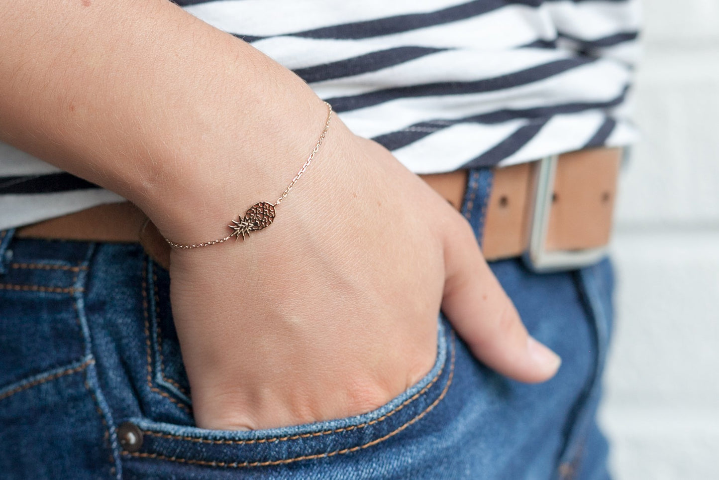 Armband mit Ananas - 16K Vergoldet