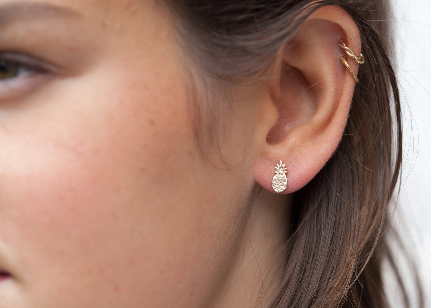 Ohrstecker Ananas Vergoldet - Ohrringe Ananas Frucht